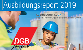 Ausschnitt aus Titelseite des Ausbildungsreports mit Logo der DGB-Jugend