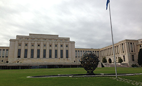 Hauptgebude des Palais des Nations in Genf