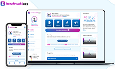 Screenshot der Berufswahlapp-Website. Screenshot der Berufswahlapp-Website.
