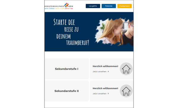 Screenshot Website Berufswahlpass Screenshot Website Berufswahlpass