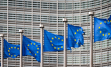 EU-Flaggen vor dem Gebäude der EU-Kommission EU-Flaggen vor dem Gebäude der EU-Kommission