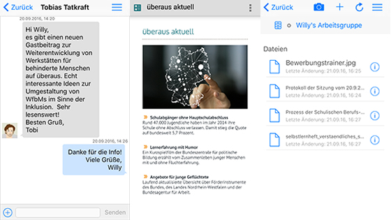Messenger, überaus aktuell, Dateiablage einer Gruppe