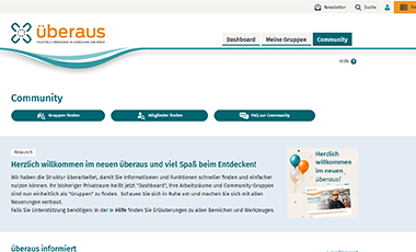 Screenshot des Mitgliederbereichs bei www.ueberaus.de