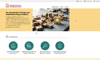 Screenshot der Website der Servicestelle Jugendberufsagenturen