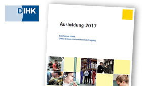 Logo DIHK und Titelbild der Ausbildungsumfrage 2017