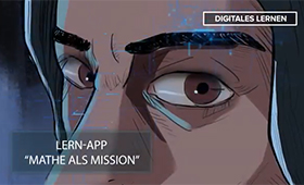 Comic-Figur aus der Lern-App "Mathe als Mission" Comic-Figur aus der Lern-App "Mathe als Mission"