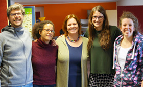 Ein Teil des AsA-Teams (v.l.n.r.): Bastian Zillig, Sara Ben Mansour, Babette Loewen, Johanna Strohmeier, Henrike Vogelsang