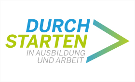 Logo der Landesinitiative "Durchstarten in Ausbildung und Arbeit!"