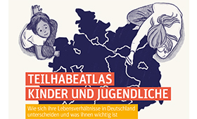 Ausschnitt aus der Titelseite der Studie: Junge Menschen malen mit Kreide auf eine Deutschlandkarte, die auf den Boden gemalt ist