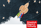 Ausschnitt aus der Titelseite des Impulspapiers mit einer startenden Rakete vor einem Sternenhimmel Ausschnitt aus der Titelseite des Impulspapiers mit einer startenden Rakete vor einem Sternenhimmel