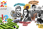 Collage mit Elementen der Startseite des Portals zynd, unter anderem junge Menschen, ein Irrgarten, Fragezeichen, eine Sonnenblume und ein Leuchtturm Collage mit Elementen der Startseite des Portals zynd, unter anderem junge Menschen, ein Irrgarten, Fragezeichen, eine Sonnenblume und ein Leuchtturm