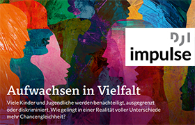 Ausschnitt aus der Titelseite des Forschungsmagazins mit dem Titel "Aufwachsen in Vielfalt"